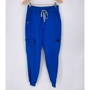 Figs Womens Blue Zippered Pocket Scrub Pants Sz S Style W22SW2055 Nurse Career